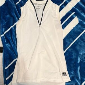 Adidas Women's White Tank Top with Black Trim
